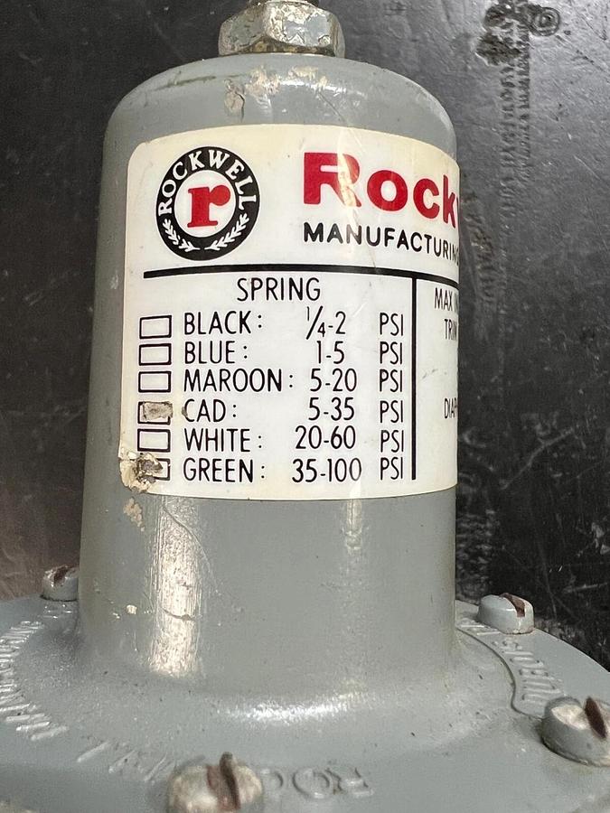 Used Rockwell Pressure Regulator CAD: 5-35 PSI (Max Inlet 250 PSI)