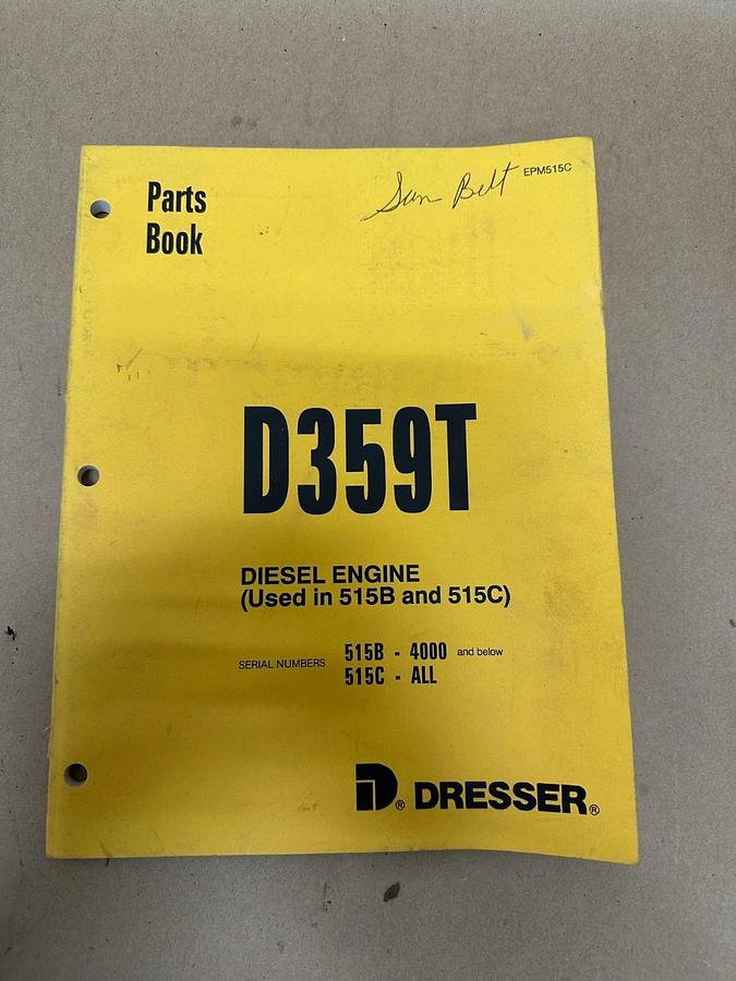 Used Dresser D359T Parts Book for Models 515B & 515C