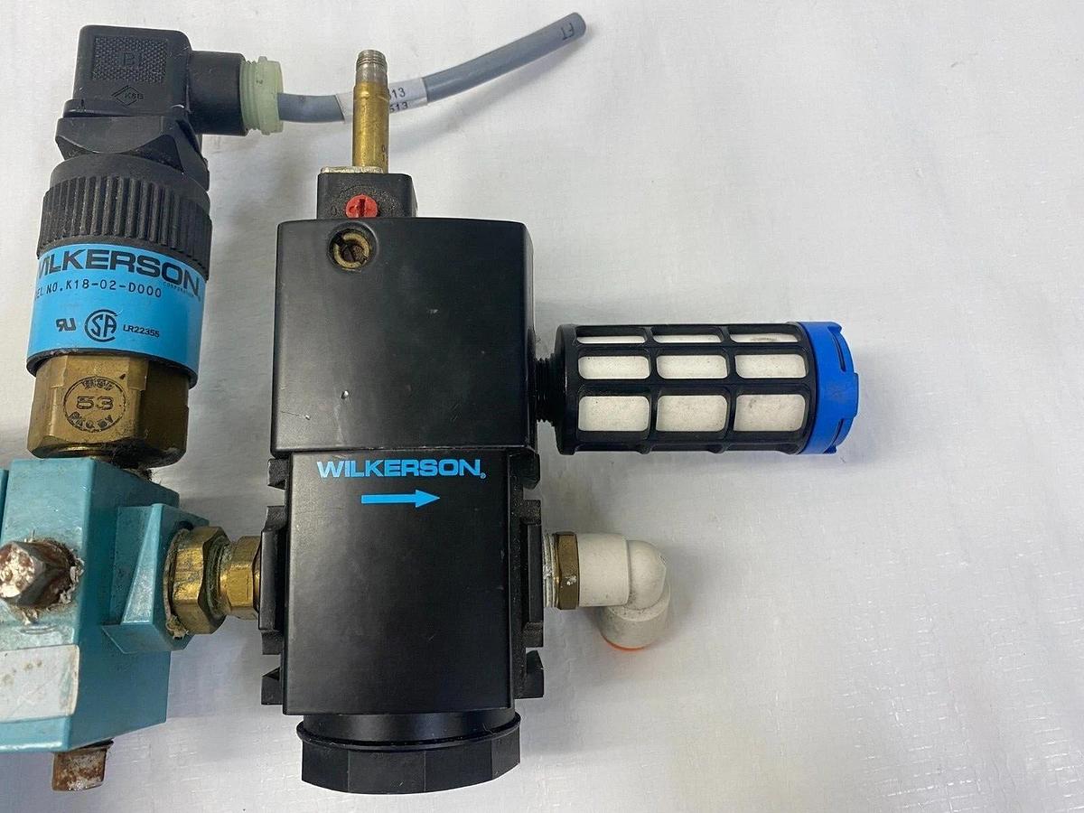 Used Wilkerson CB6-03-000 Filter Regulator Unit, K18-02-D000 Pressure Switch