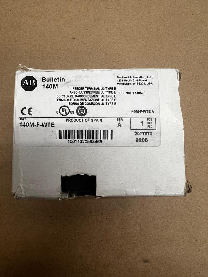 Used Allen Bradley 140M-F-WTE Feeder Terminal UL Type E