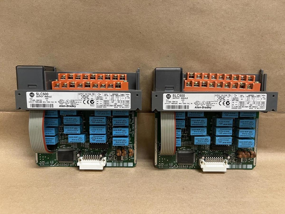 Used Allen Bradley SLC 500, Assortment Output & Input Modules Lot of 9