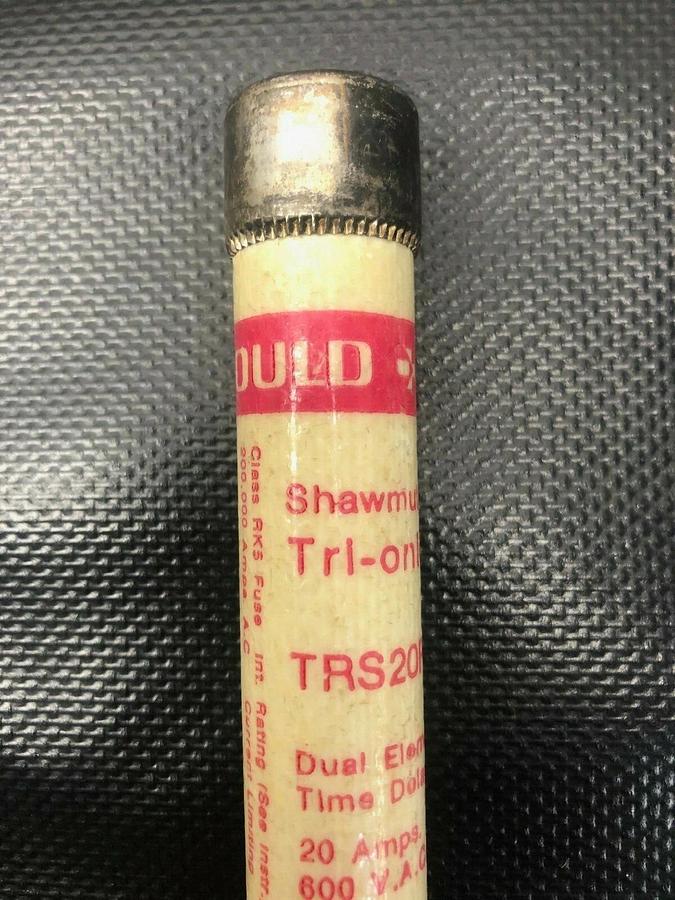 Used Gould Shawmut TRS20R Fuse, Tri-Onic, Dual Element Time Delay, 20 Amp, (LOT of 7)