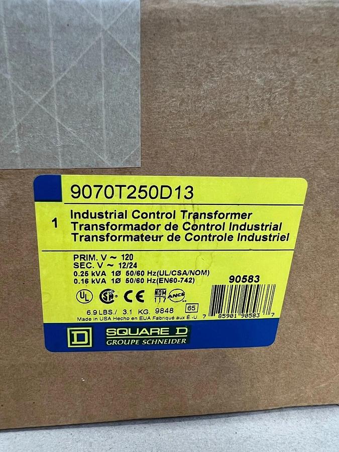 Square D 9070T250D13 Industrial Control Transformer