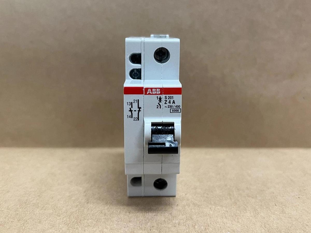 Used ABB S201-Z4A 1 Pole, 4A Miniature Circuit Breakers - Lot of 5