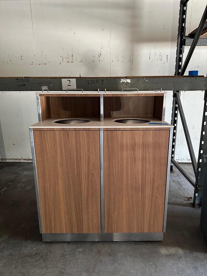 Used Custom Double Trash Rolling Cart