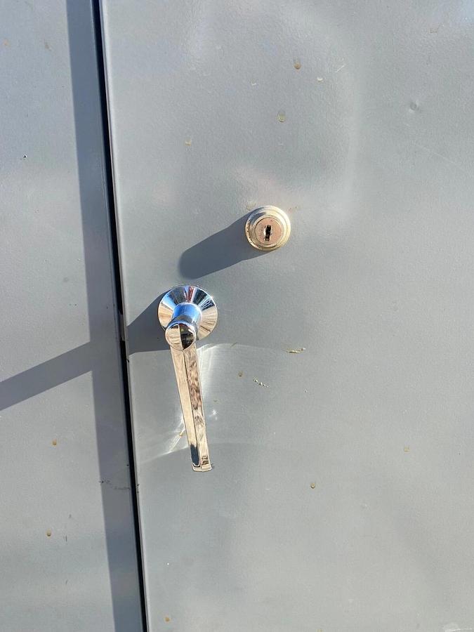 Used LYON Metal Office Cabinet, W: 36”, D: 21”, H: 78”, 2 Door, 4 Adjustable Shelves