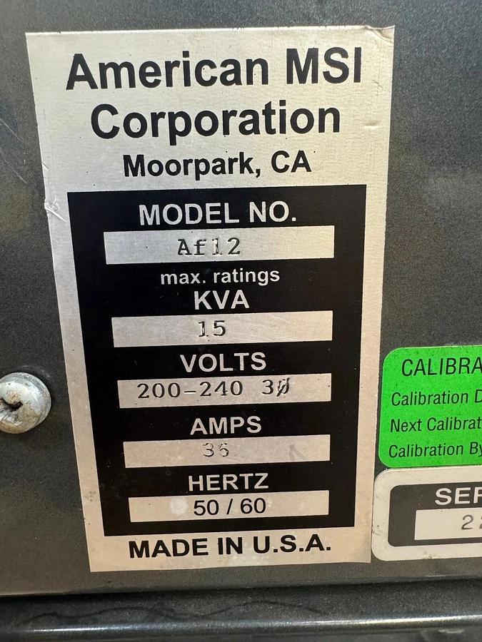 Used American MSI Corporation AF12 Hot Runner Controller