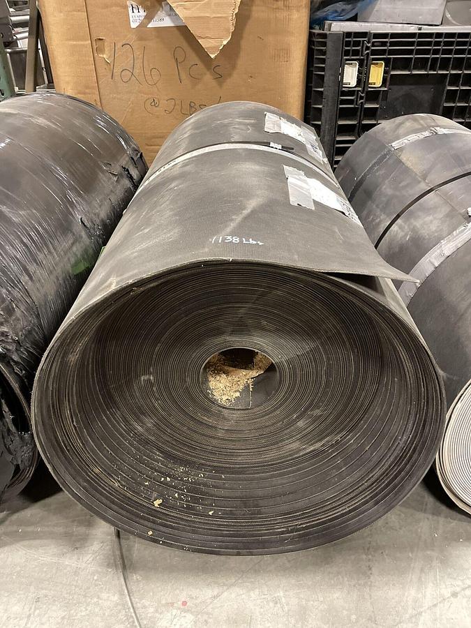 Used Conveyor Belt W:50.5” L: 135’ Rough Top 2 Ply