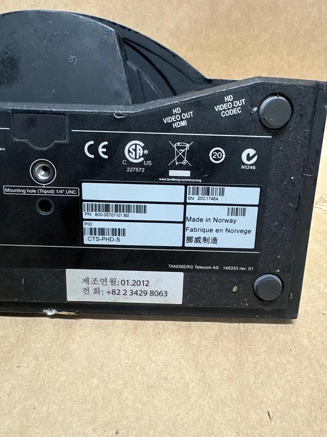 Used Tandberg TTC8-01 Precision High Definition Conferencing Camera