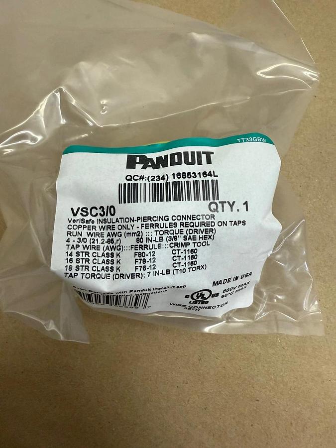 Used Panduit VS-CKP4-000 Connection Kit for Tapping *NEW*