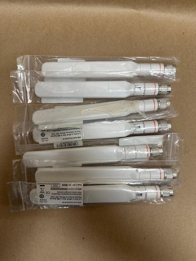 Used Cisco AIR-ANT2524DW-R Swivel Dipole Antenna White - Lot of 7 *NEW*