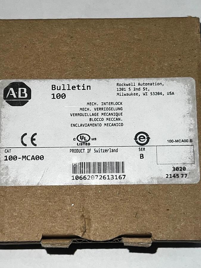 Used Allen Bradley 100–MCA00 Mechanical Interlock - NEW