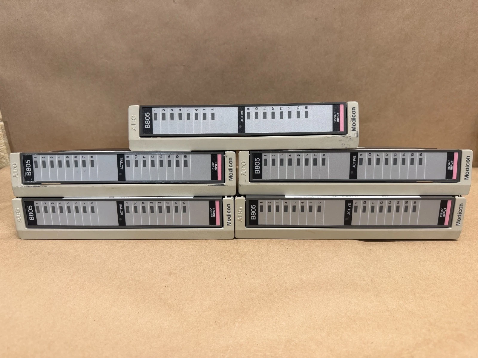 Used Modicon AS-B805-016 Input Module, 115 VAC - Lot of 5
