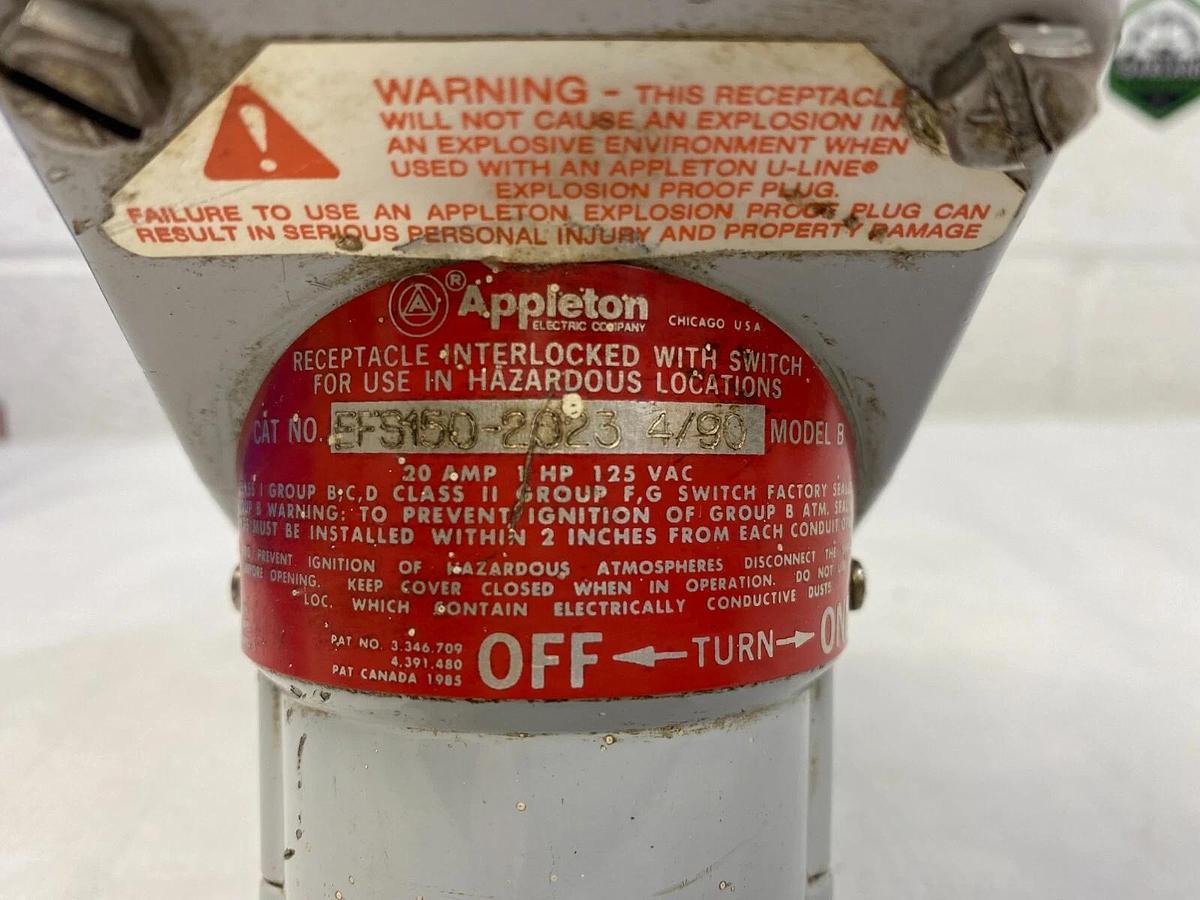 Used Appleton Electric Products 202314/90 Model B Receptacle Interlocked with Switch