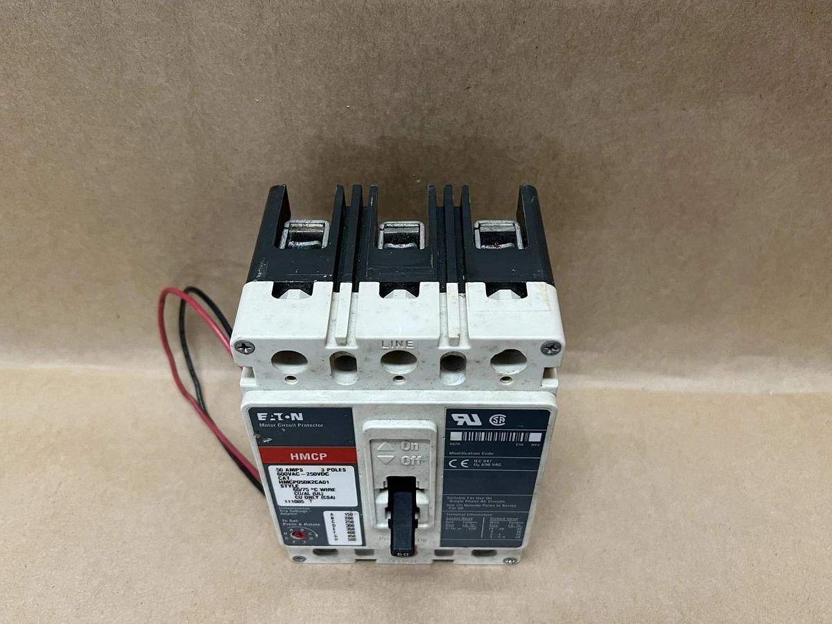 Used Eaton HMCP050K2CA01 50A, 3 Pole Motor Circuit Protector