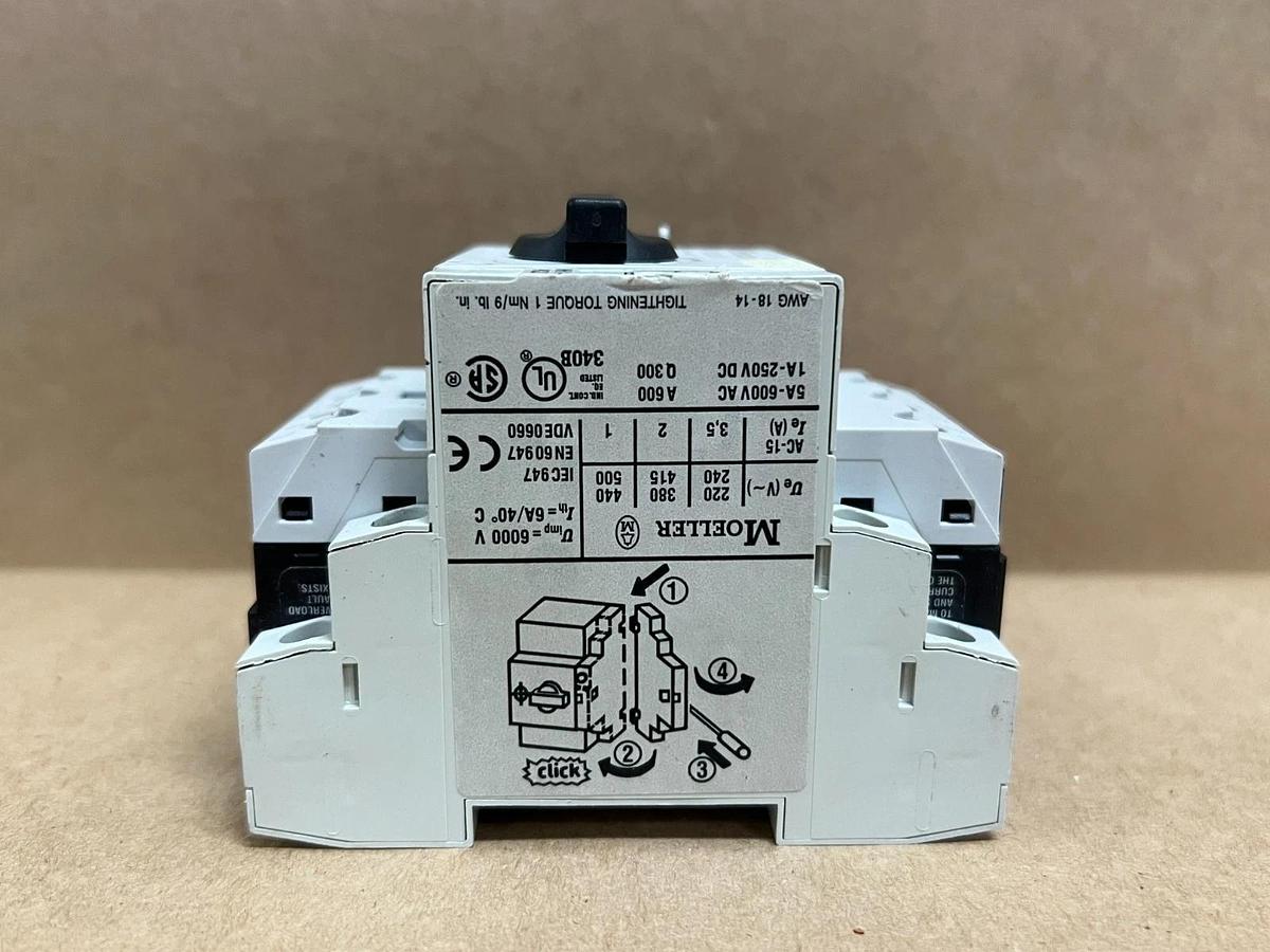Used Moeller PKZM0-10 6.3A-10A Manual Motor Protector Circuit Breaker