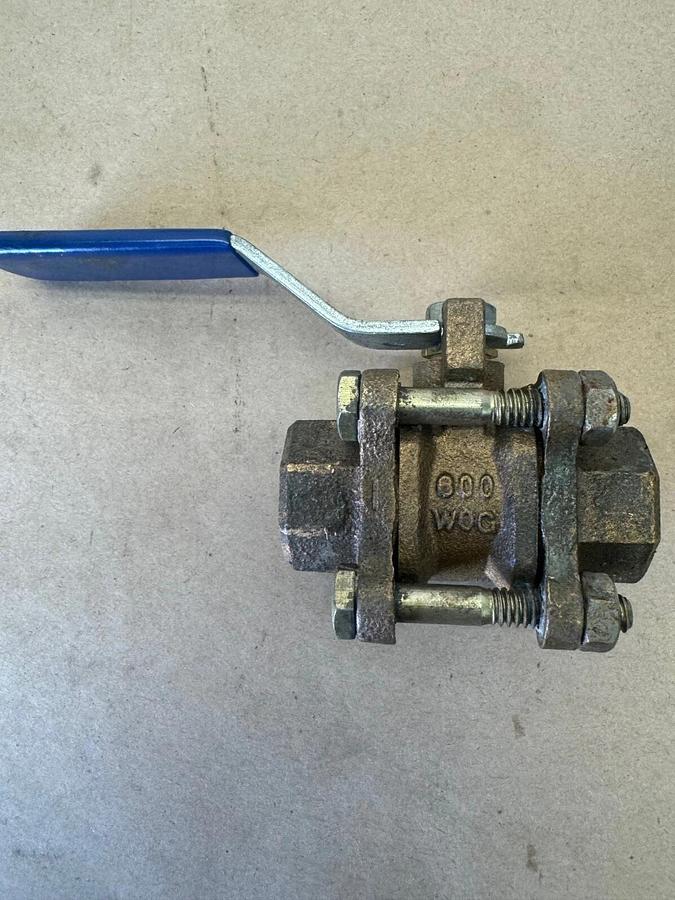 Used Nibco 1/2” Brass 3-Piece Ball Valve, 800 WOG