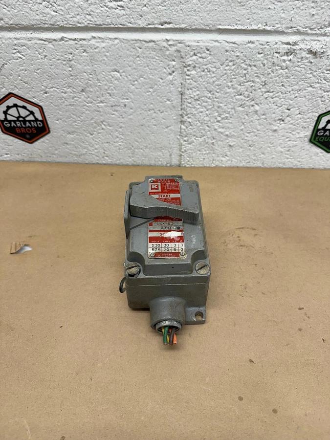 Used Killark XSX-53 Manual Motor Starter, 230/575V, 30A, 5HP Max