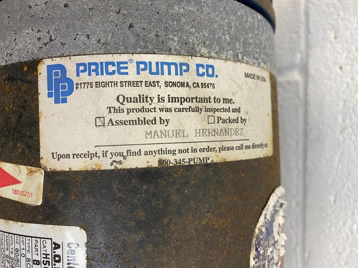 Used Price Pump Co. HP75BN-550-06111-100-36-3D7 Century AC Motor 1hp, 3ph, 50hz
