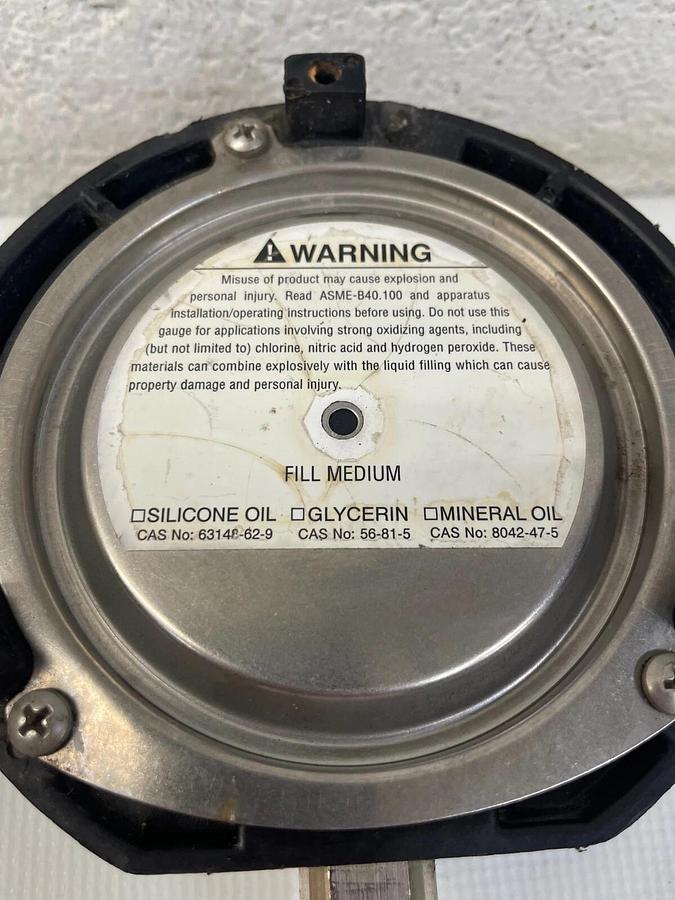 Used USC Tube 316LSST, Conn 316LSST, Solfrunt 0-100 Pressure Gauge