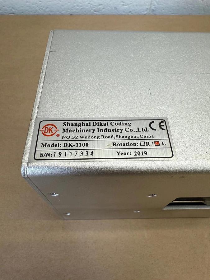 Used Shanghai Dikai Coding Machinery Industry DK-1100 Hot Ink Roll Printing Machine