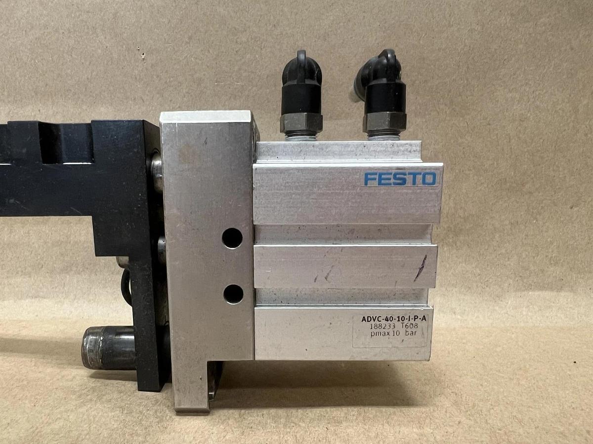 Used Festo ADVC-40-10-I-P-A Pneumatic Cylinder w/ Guided Thruster