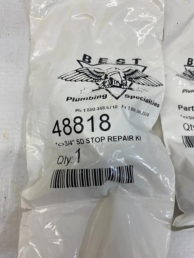 Used Best Plumbing Specialties 48818    3-4” SD Stop Repair Kit - Lot of 2