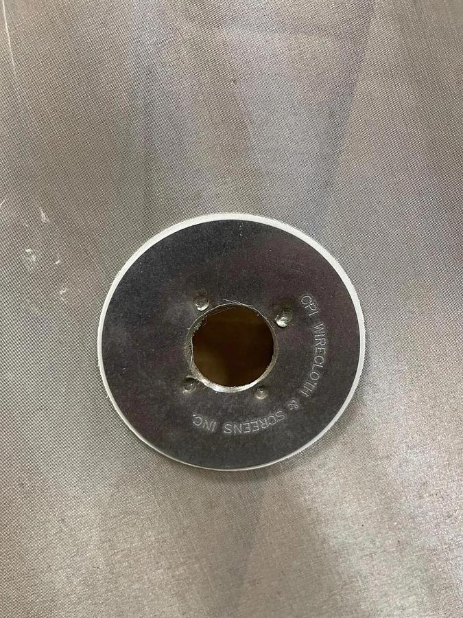 Used Stainless Steel 24” Mesh for Vibratory Screener, 88 microns, w/ 1” Center Hole