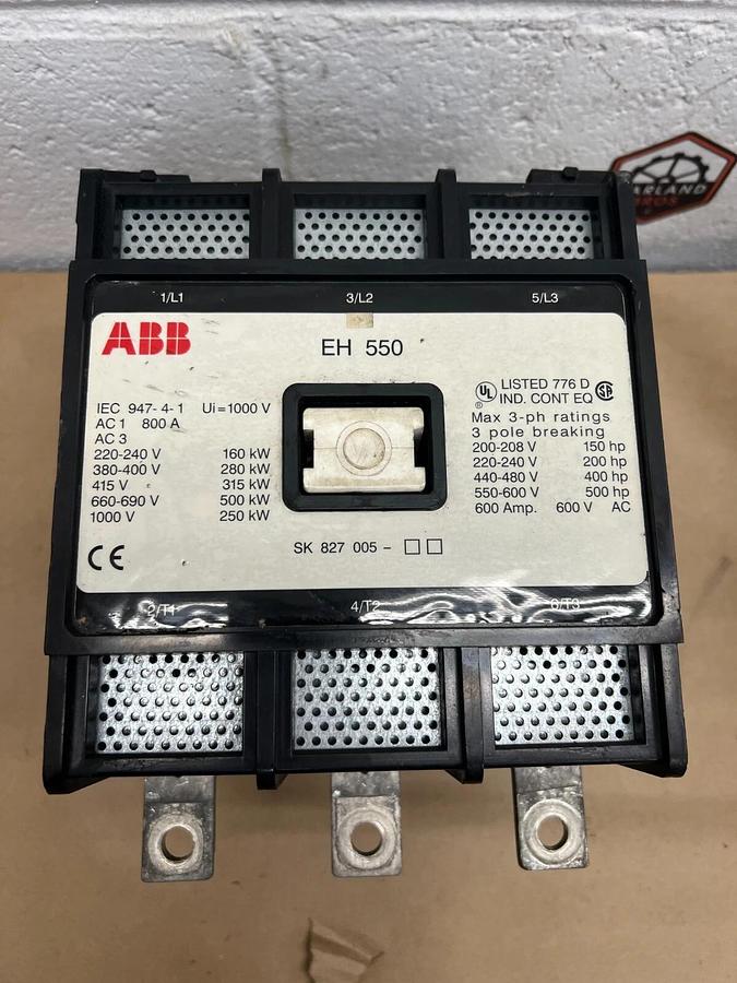 Used ABB EH 550 3PH, 3P, 600A Contactor