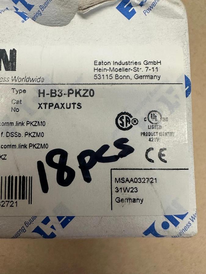 Used Eaton H-B3-PKZ0 Cover (Qty 18 pcs) *NEW*