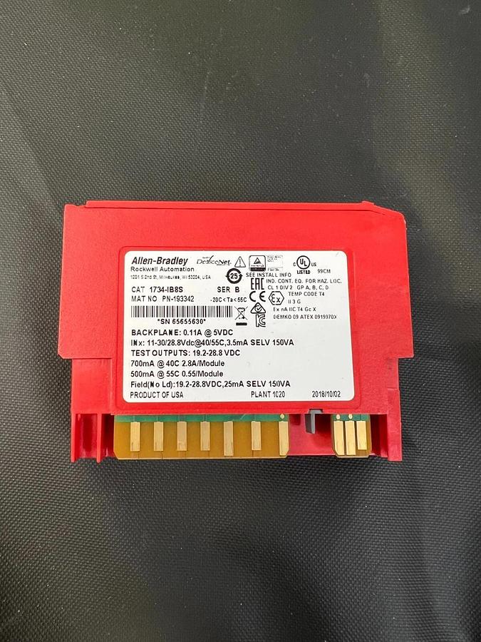 Used Allen Bradley 1734-IB8S Series B Point Guard I/O Safety Input Module