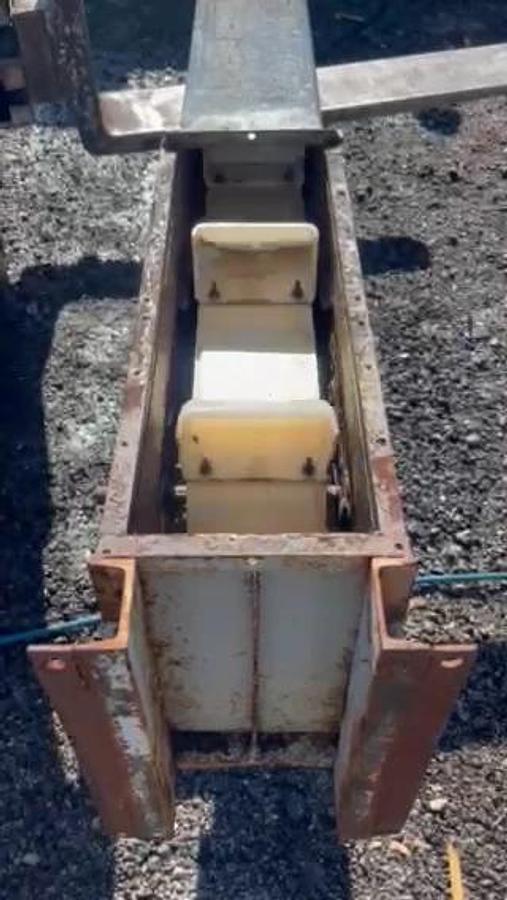 Used Carbon Steel Twin Trunk Bucket Elevator with Baldor 1HP at 1725RPM Motor