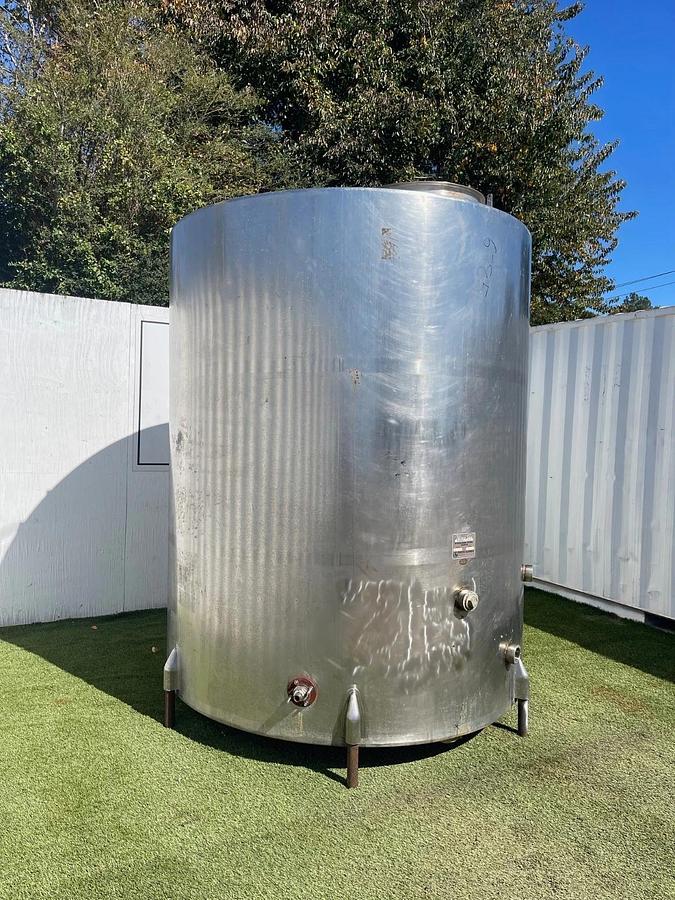 Used Process Equipment Corp 2000 Gallon Perma-San Stainless Steel Tank, Dia: 80”