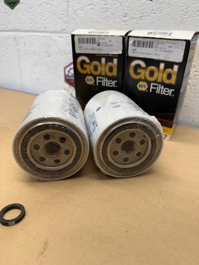 Used NAPA 3357 GOLD Filter, Fuel/Water Separator, Max Heavy Duty Protection, Lot of 2
