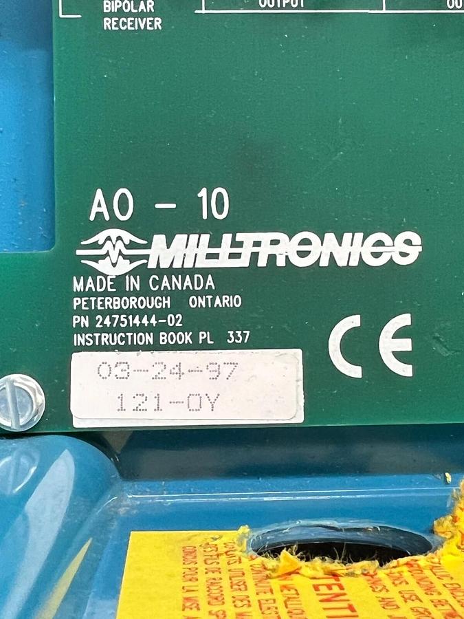 Used Milltronics AO-10 Analog Output Module P/N 24751444-02 (*Powers On*)