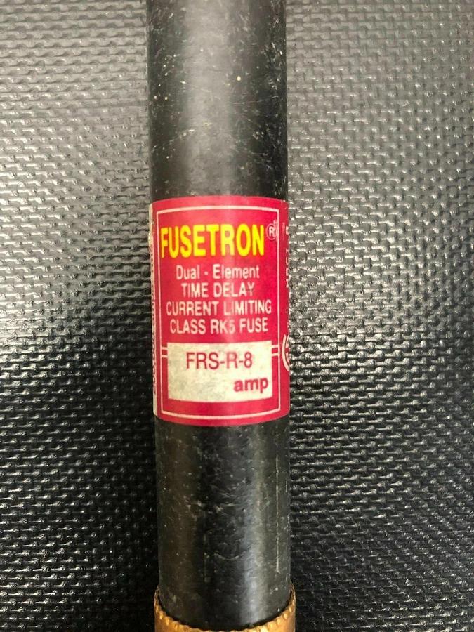 Used Bussman Fusetron FRS-R-8 Fuse, Dual Element Time Delay, Class RK5 (LOT of 8)