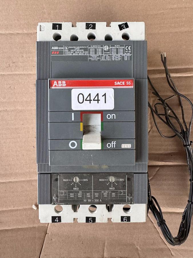 Used ABB S5N/L-4552 3 Pole Circuit Breaker