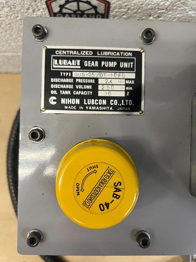 Used Nihon Lubcon GUS-25/OT-10FG Lubaut Gear Pump Unit