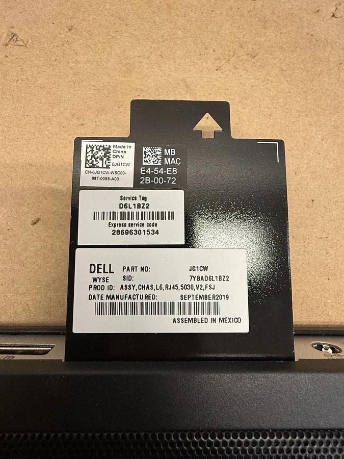 Used Dell WYSE 5030 P25 TERA2 512R RJ45 Zero/Thin Client Mini Desktop, Power Cord (3)