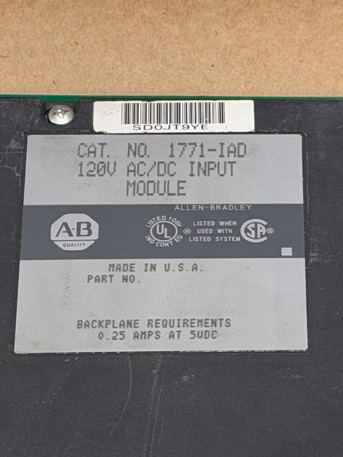 Used Allen-Bradley 1771-IAD 120V AC/DC Input Module - Lot of 2