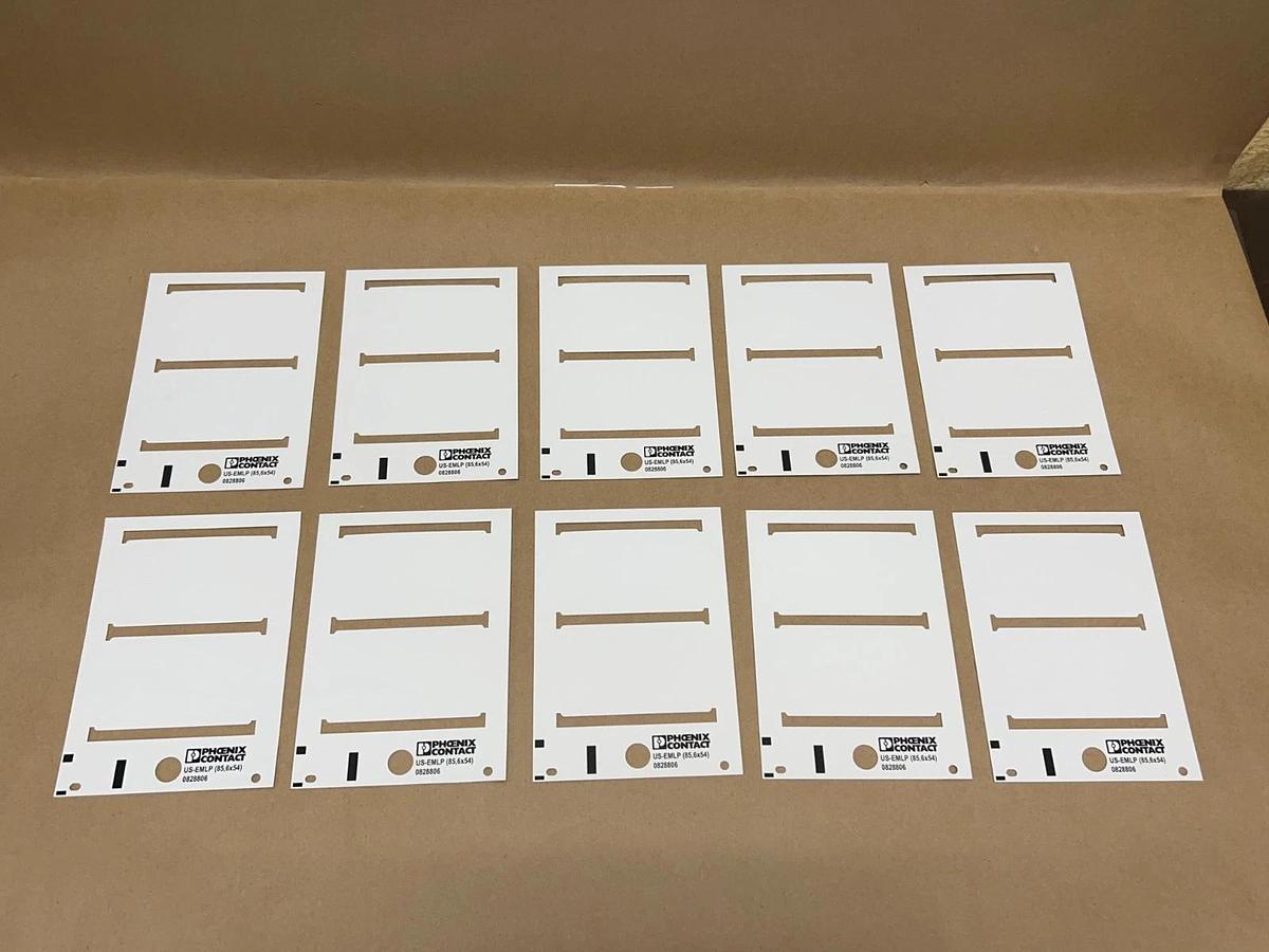 Used Phoenix Contact US-EMLP (85, 6 x 54) 10 Pc. White Plastic Label