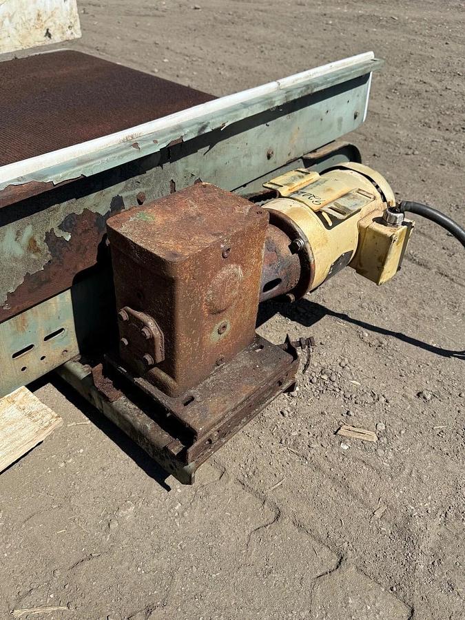 Used Conveyor Belt W:36” L:113” Rough Top w/ Baldor 1Hp, 1760RPM and Gearbox