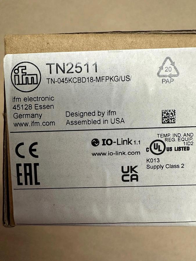 Used IFM TN2511 Temperature Sensor *FACTORY SEALED*