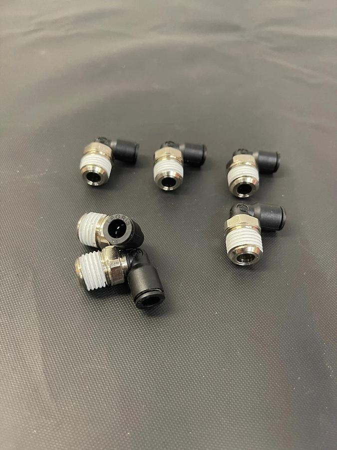 Used Legris Push-to-Connect Tube Fitting, Male Elbow, 1/4” Thread, 1/4" OD, 290 PSI