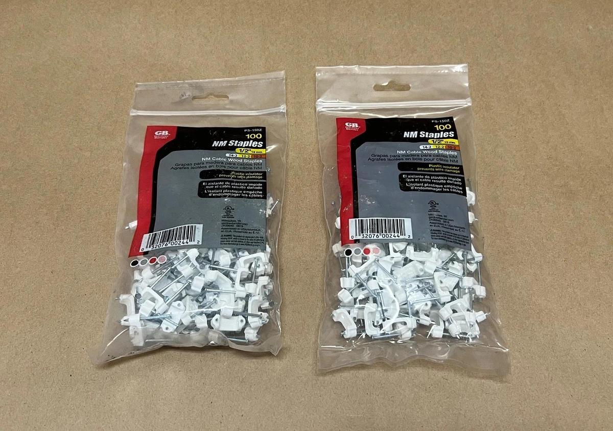 Used Gardner Bender PS-150Z 100pc NM Cable Wood Staples - Lot of 2