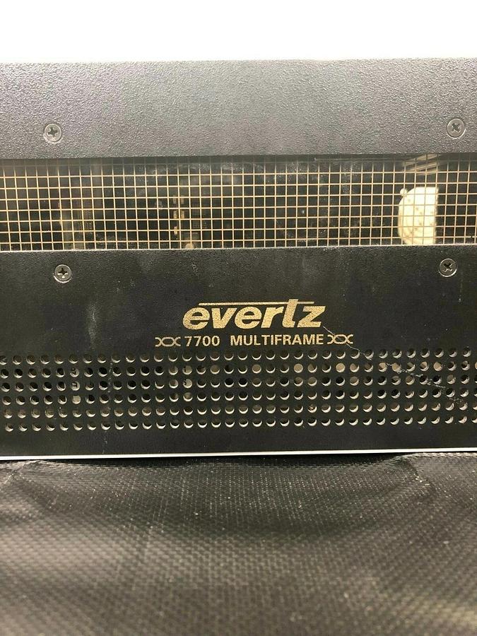 Used Evertz 7700FR-C Multiframe w/ (2) 7707OE and 7707CVT