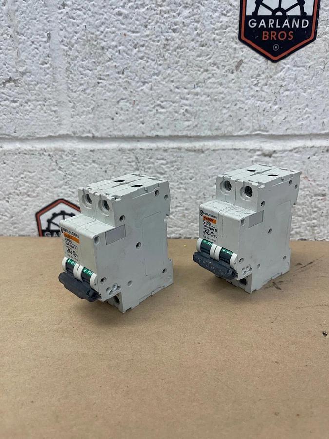 Used Merlin Gerin C60N Multi9, 10A-type D, 480 VAC, Circuit Breaker - Lot of 2