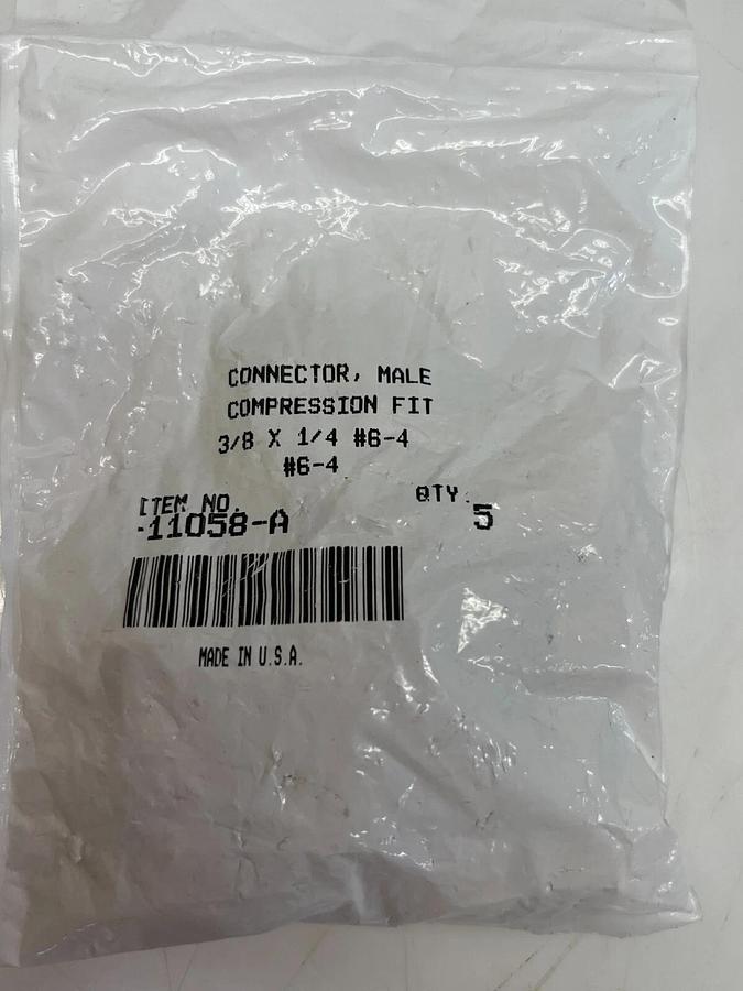 Used Parker Hannifin 11058-A Male Connector Compression Fitting 3/8 x 1/4 (5 pack)