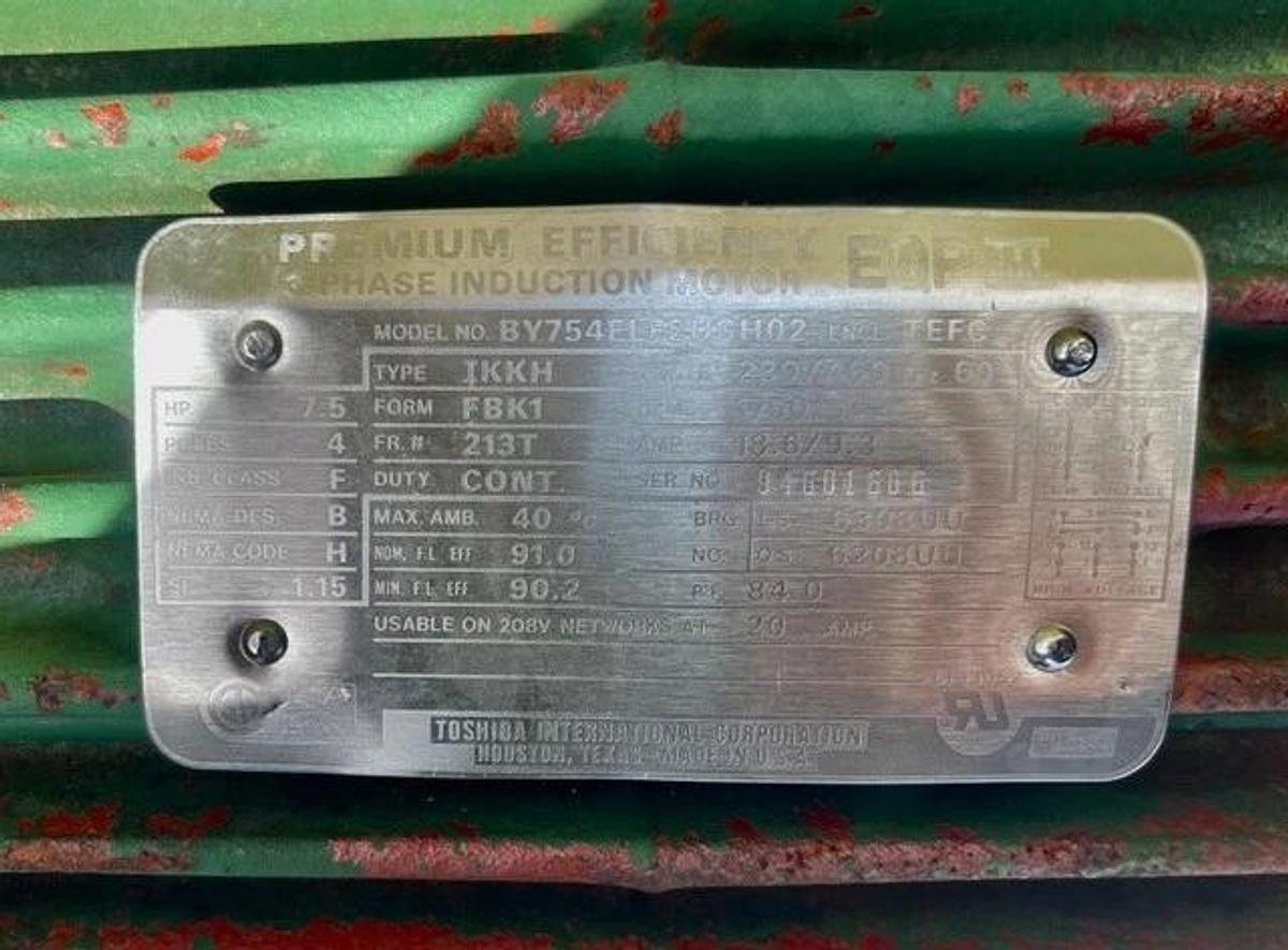 Used Rotary Airlock Feeder 30x30, Toshiba 7.5Hp, 1750RPM, Falk 2215J 25 Ratio 24.94:1