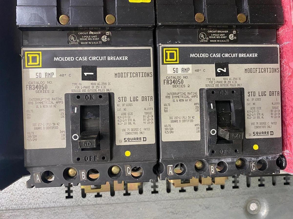 Used Square D HCN0952-2MN I-Line PanelBoard, 250V AC or DC, 600 VAC, Multiple Breaker